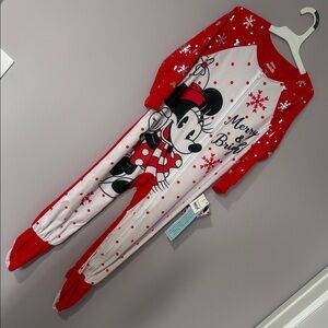 Disney Minnie Mouse Holiday Footie Pajama - 4T NWT
